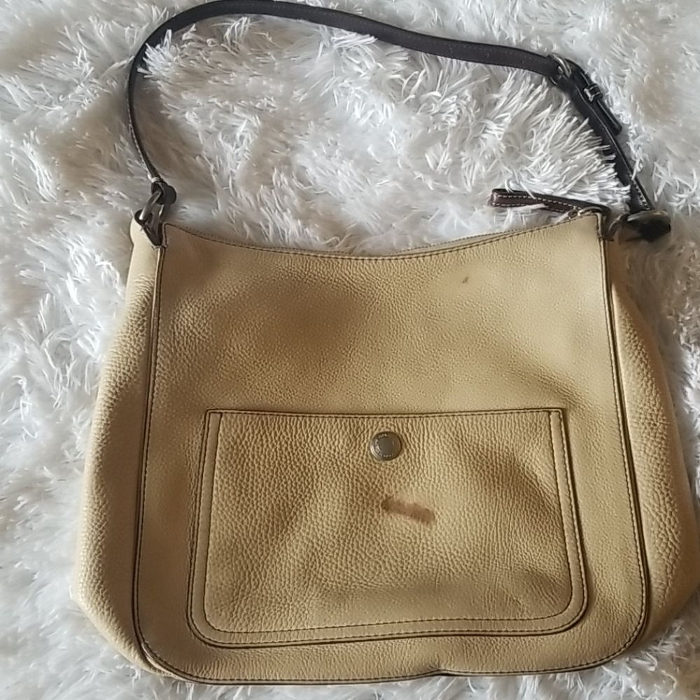 Tan coach shoulder bag